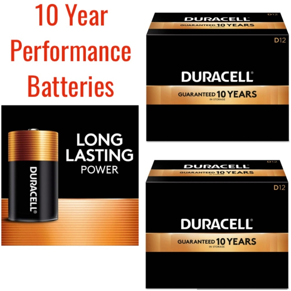 Duracell Size D Batteries 10 Year Long Last Copper Top 2 Box Utility Bundle